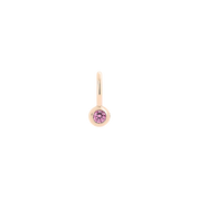 Ciondolo Bollicine DoDo in oro rosa 9K con zaffiro rosa 0,08 ct, design raffinato e colorato.